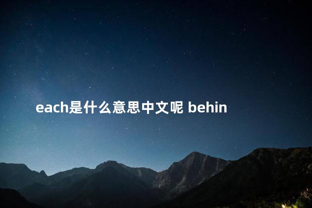 each是什么意思中文呢 behind是什么意思中文